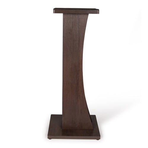 Angled perspective of the Gator Frameworks Elite Series Studio Monitor Stand - Brown