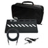 Collage of the components in the Gator Cases GPB-LAK-1 Aluminum Pedal Board w/ Carry Bag - Small, Black CABLE KIT bundle