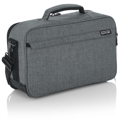 Right angle back of the Gator Cases 16″ X 10″ X 4.5″ Grey Transit Series Accessory Bag 's back