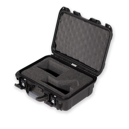 Open lid angled left of the Gator Cases Titan Series Case for Shure SM7B Microphone and Cable