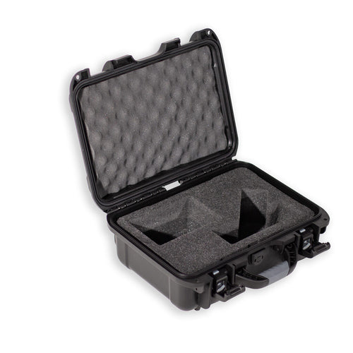 Open angled right of the Gator Cases Titan Series Case for Shure SM7B Microphone and Cable