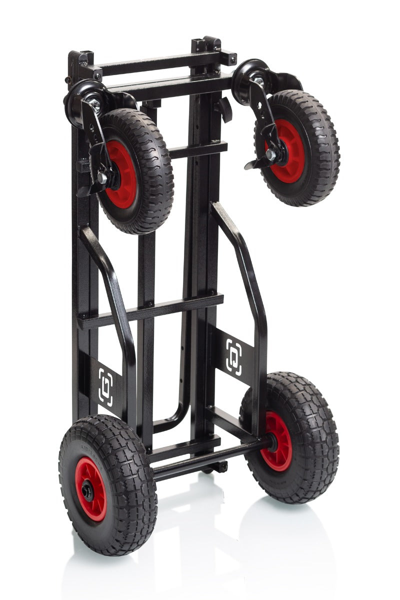 Image of a folded up and upright Gator Frameworks GFW-UTL-CART52AT Utility Cart - All Terrain