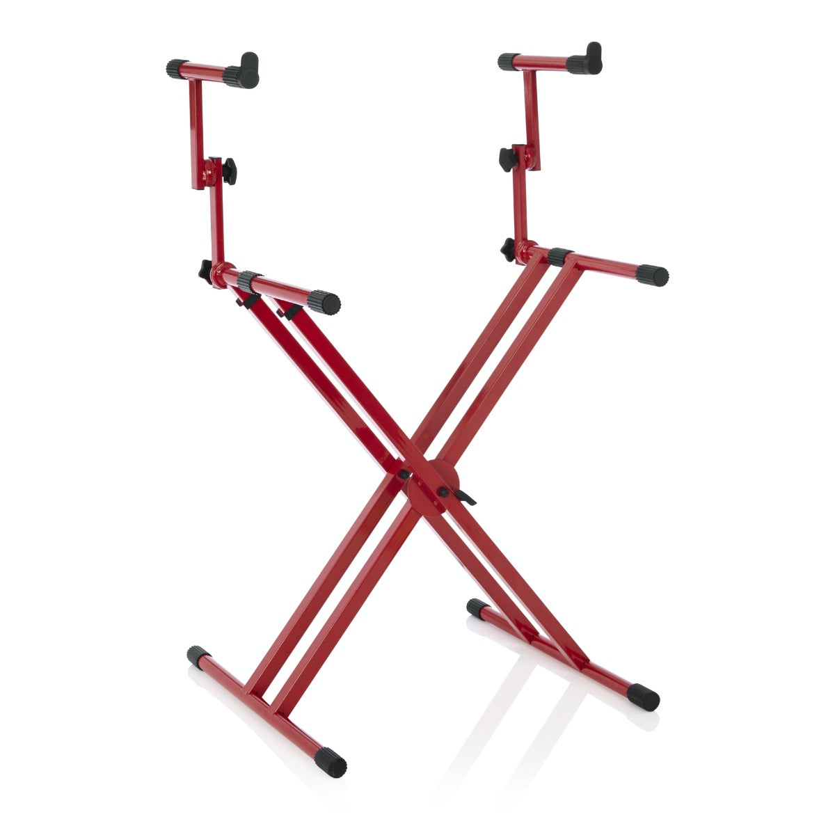 Gator Frameworks GFW-KEY-5100X 2-Tier X-Style Keyboard Stand - Red