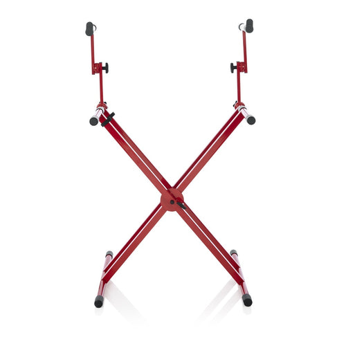 Gator Frameworks GFW-KEY-5100X 2-Tier X-Style Keyboard Stand - Red