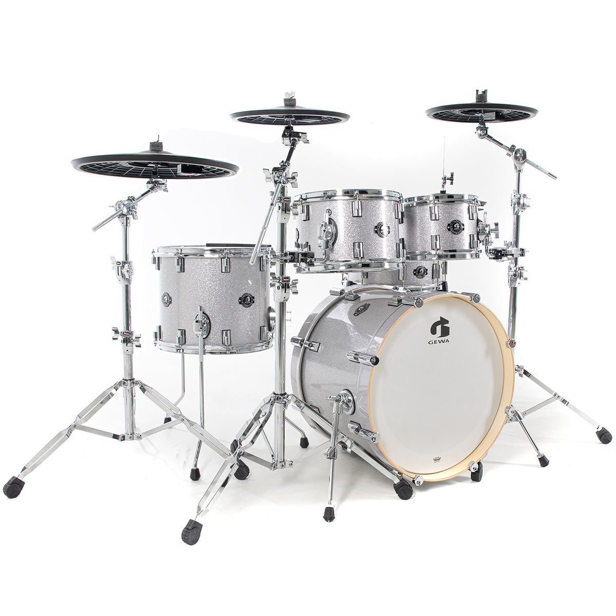 GEWA G9 Pro 5 SE Electronic Drum Set - Silver Sparkle, View 3
