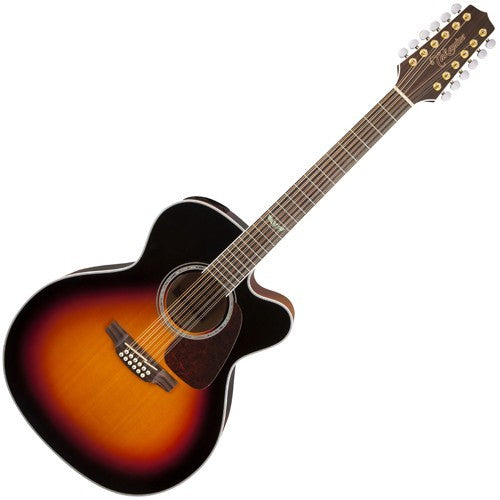 Takamine GJ72CE-12 Jumbo 12-String Acoustic-Electric Guitar Flame Maple - Brown Sunburst