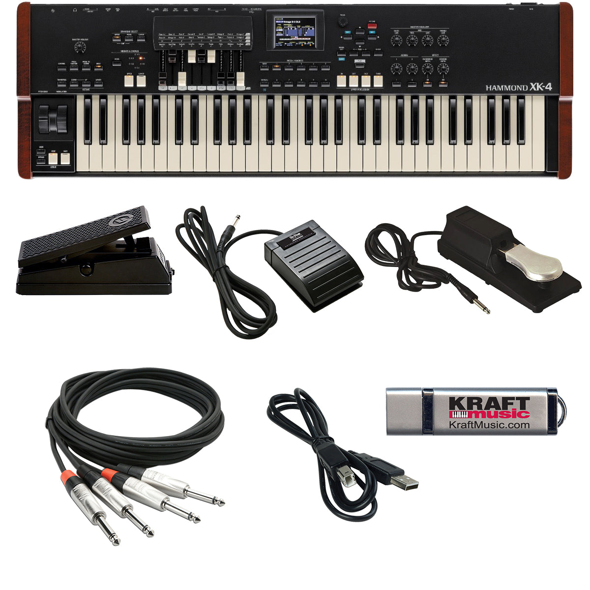 Collage image of the Hammond XK-4 Organ CABLE KIT