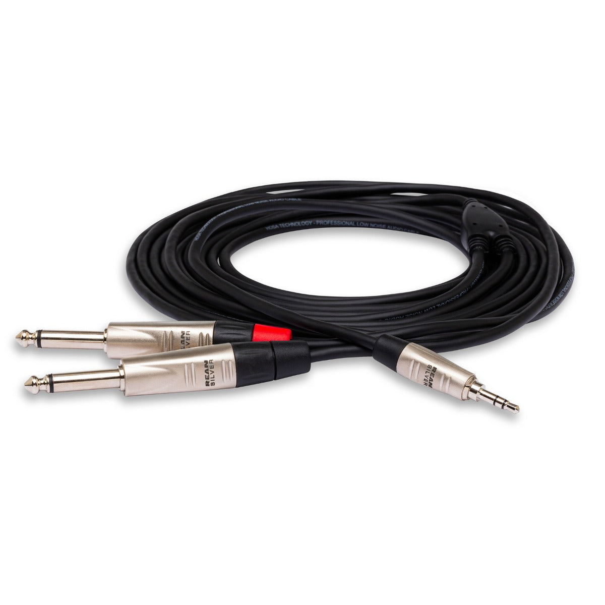 Hosa HMP010Y 3.5MM TRS to Dual 1/4" TS breakout cable, 10 ft, View 4