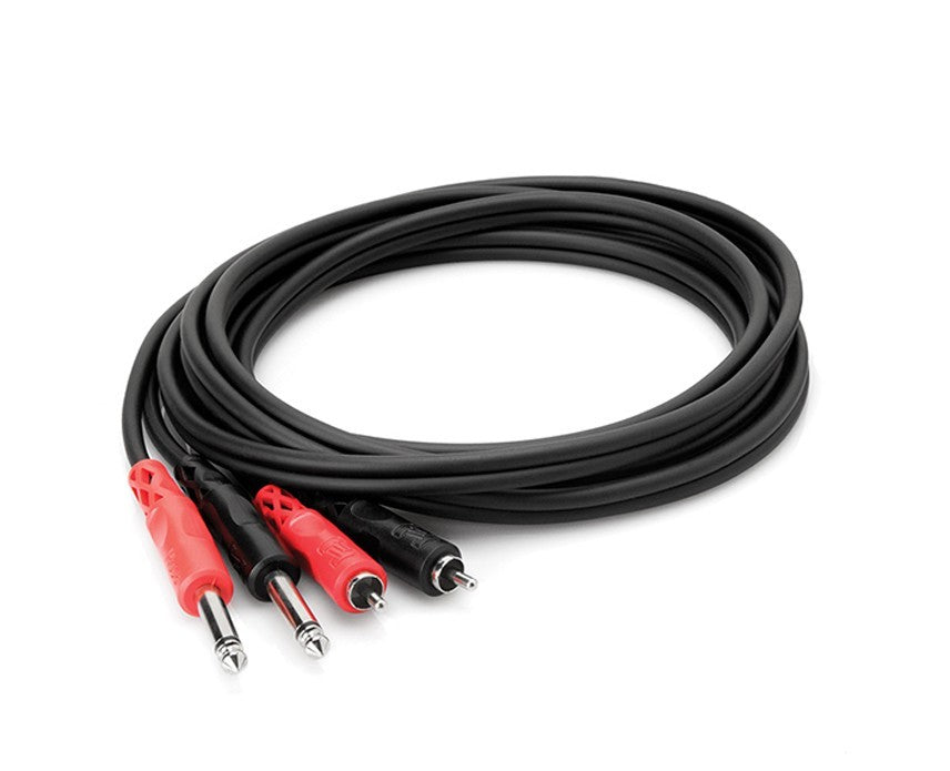 Hosa CPR-203 Stereo Interconnect Dual 1/4" TS to Dual RCA - 10'
