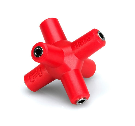 Hosa GMM-105 Knucklebone – Splitter Segnale Audio 1 Ingresso 5 Uscite Per Sintetizzatore, Colore Rosso