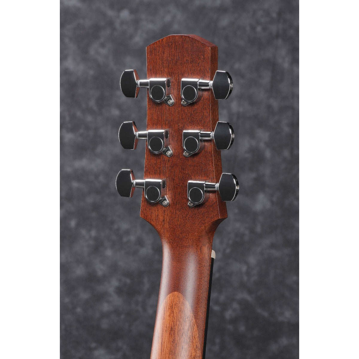 Detail view of Ibanez AAD100E Acoustic-Electric Guitar - Open Pore Natural showing headstock back