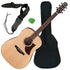 Collage image of the Ibanez AAD100E Acoustic-Electric Guitar - Open Pore Natural PERFORMER PAK bundle