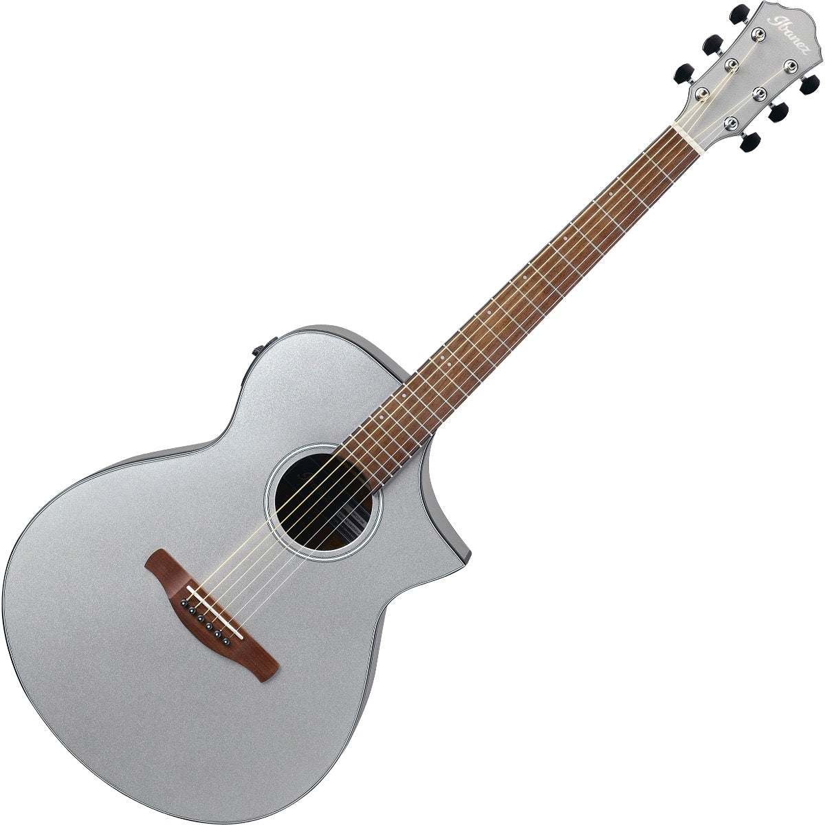 Front view of Ibanez AEWC10 Acoustic-Electric Guitar - Silver