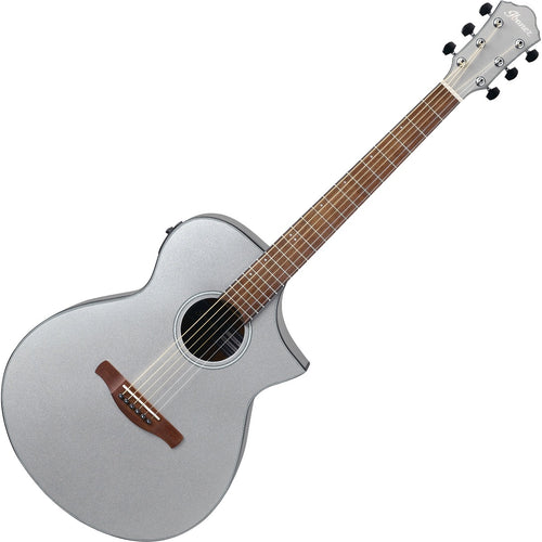 Front view of Ibanez AEWC10 Acoustic-Electric Guitar - Silver