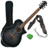Collage of items in the Ibanez AEWC400 AC/EL Guitar - Trans Black Burst PERFORMER PAK