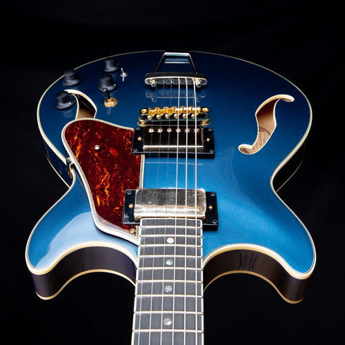 Ibanez AMH90 AM Artcore Expressionist Semi-Hollow Electric Guitar - Prussian Blue Metallic view 7