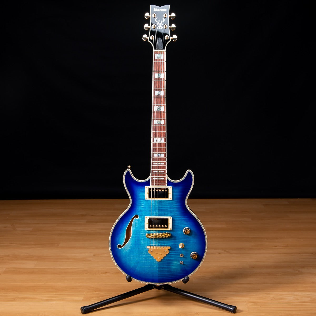Ibanez AR520HFM AR Semi-Hollow Electric Guitar - Light Blue Burst view 2