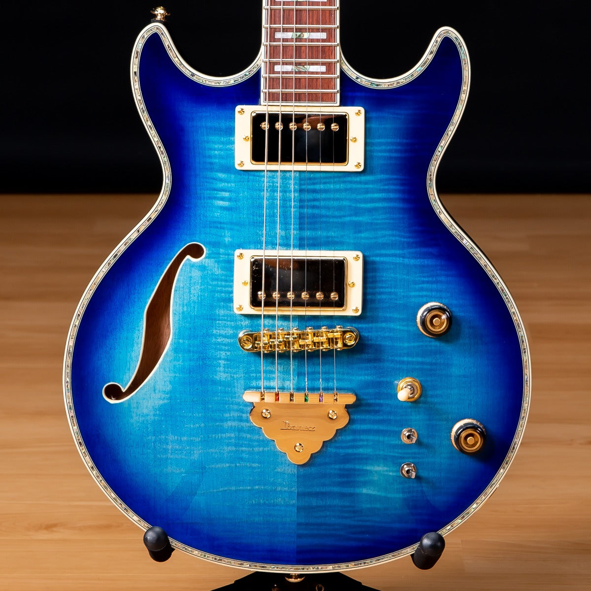 Ibanez AR520HFM AR Semi-Hollow Electric Guitar - Light Blue Burst view 1