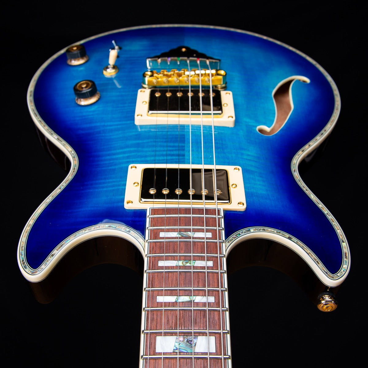 Ibanez AR520HFM AR Semi-Hollow Electric Guitar - Light Blue Burst view 6