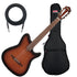 Collage image of the Ibanez FRH10NBSF FRH Nylon Acoustic-Electric Classical Guitar - Brown Sunburst Flat BONUS PAK