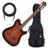 Collage image of the Ibanez FRH10N Nylon-String Acoustic-Electric Guitar - Brown Sunburst Flat W/ GIGBAG