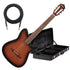 Collage image of the Ibanez FRH10N Nylon-String Acoustic-Electric Guitar - Brown Sunburst Flat W/ HARDSHELL