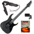Collage image of the Ibanez GRGR131EX GIO Electric Guitar - Black Flat BONUS PAK bundle