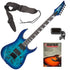 Collage image of the Ibanez GRGR221PA GIO Electric Guitar - Aqua Burst BONUS PAK bundle