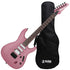 Collage of everything that is included in the Ibanez S561 S Standard Electric Guitar - Pink Gold Metallic Matte PERFORMER PAK
