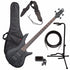 Ibanez SR300EB 4-String Bass Guitar - Weathered Black BASS ESSENTIALS BUNDLE