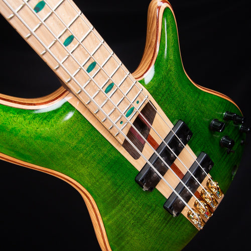 Ibanez SR4FMDX SR Premium Bass Guitar - Emerald Green Low Gloss view 7