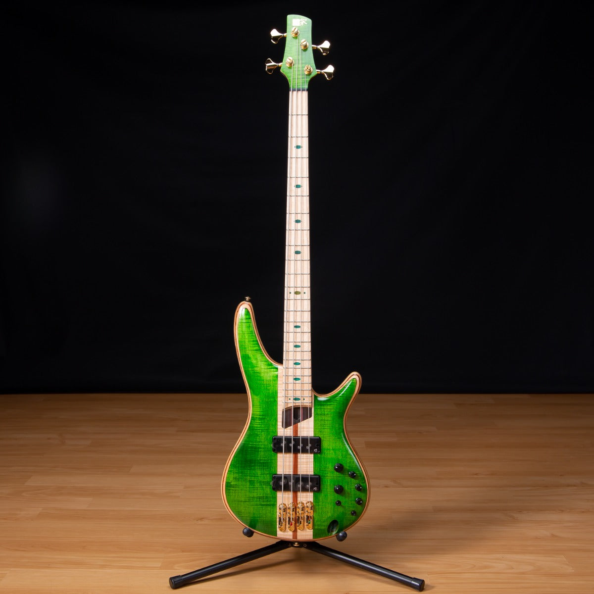 Ibanez SR4FMDX SR Premium Bass Guitar - Emerald Green Low Gloss view 2