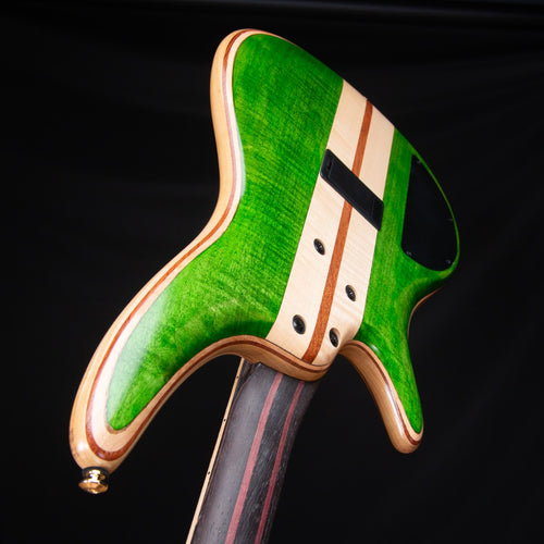 Ibanez SR4FMDX SR Premium Bass Guitar - Emerald Green Low Gloss view 7