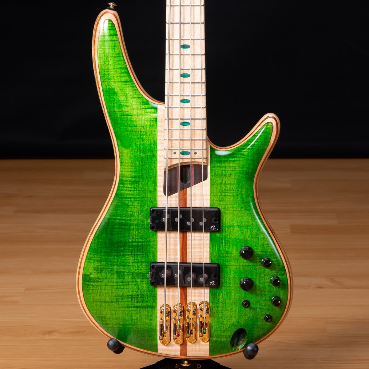 Ibanez SR4FMDX SR Premium Bass Guitar - Emerald Green Low Gloss view 1