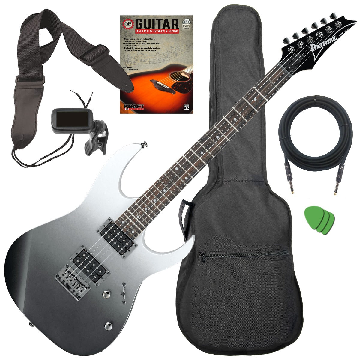 Ibanez RG421 Electric Guitar - Pearl Black Fade GUITAR ESSENTIALS BUNDLE