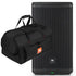 Collage of the components in the JBL EON712 12-inch Powered PA Speaker CARRY BAG KIT bundle