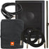 Collage of the JBL IRX115S 15-inch Powered subwoofer STAGE KIT showing included components