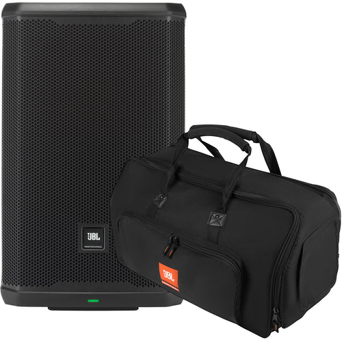 Collage of everything included with the JBL PRX912 12" Powered Speaker CARRY BAG KIT