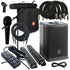 Collage of items included in the JBL PRX One All-In-One Column PA System COMPLETE AUDIO BUNDLE