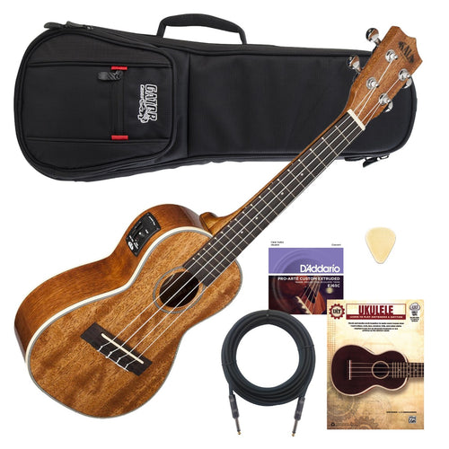 Kala KA-CGE Acoustic-Electric Concert Ukulele - Gloss UKE ESSENTIALS BUNDLE