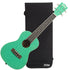 Collage of the components in the Kala Sparkle Series Concert Uke - Gatsby Green UKE PAK bundle