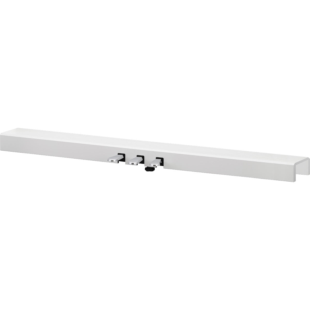 3/4 view of Kawai F-302 Grand Feel Pedal Bar - White showing front, top and right side