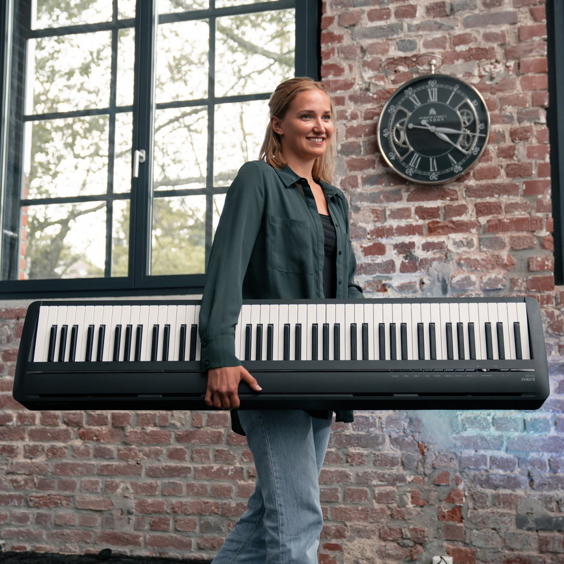 Kawai ES120 Portable Digital Piano Black KEY ESSENTIALS BUNDLE