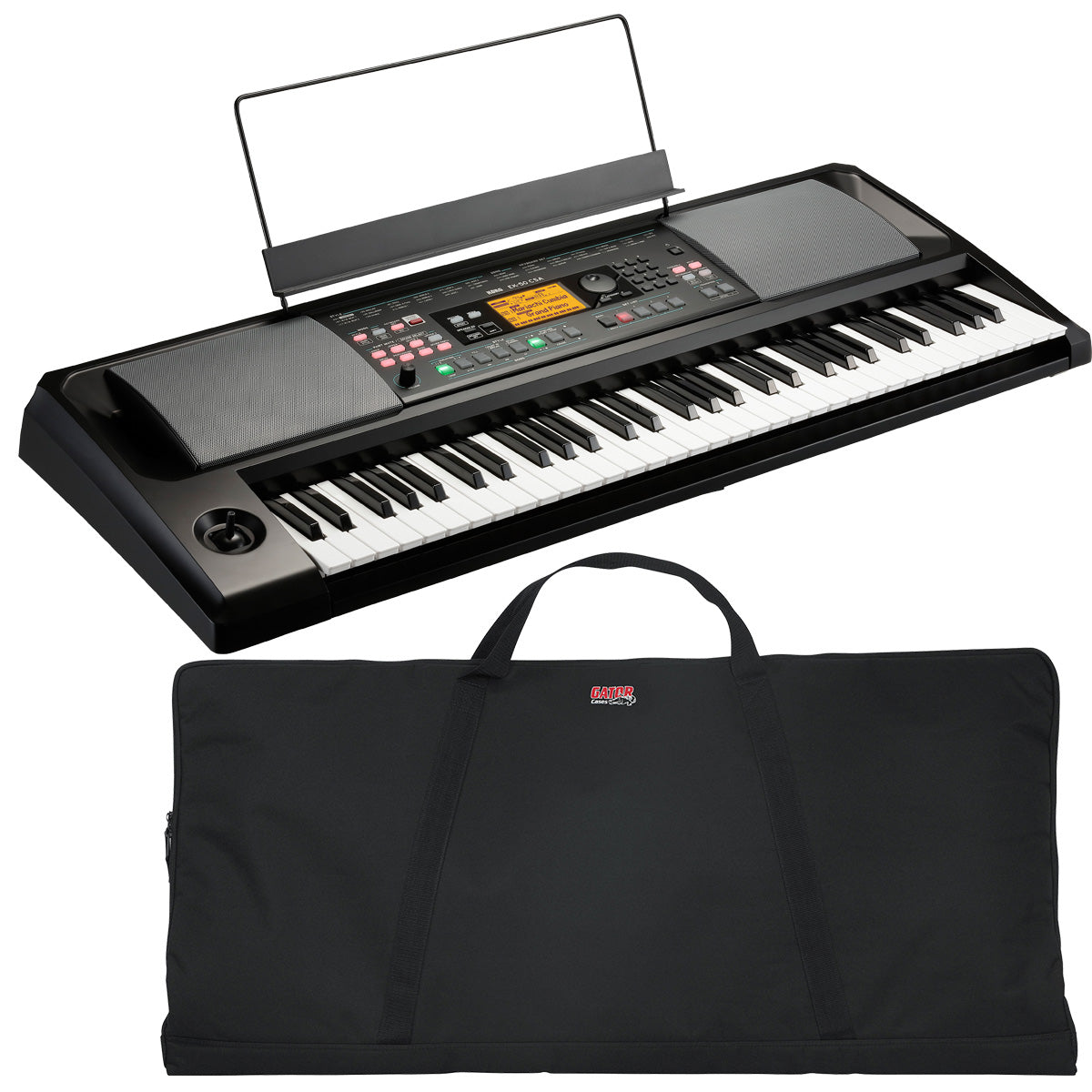 Collage image of the Korg EK50CSA Arranger Keyboard 61-Note CARRY BAG KIT