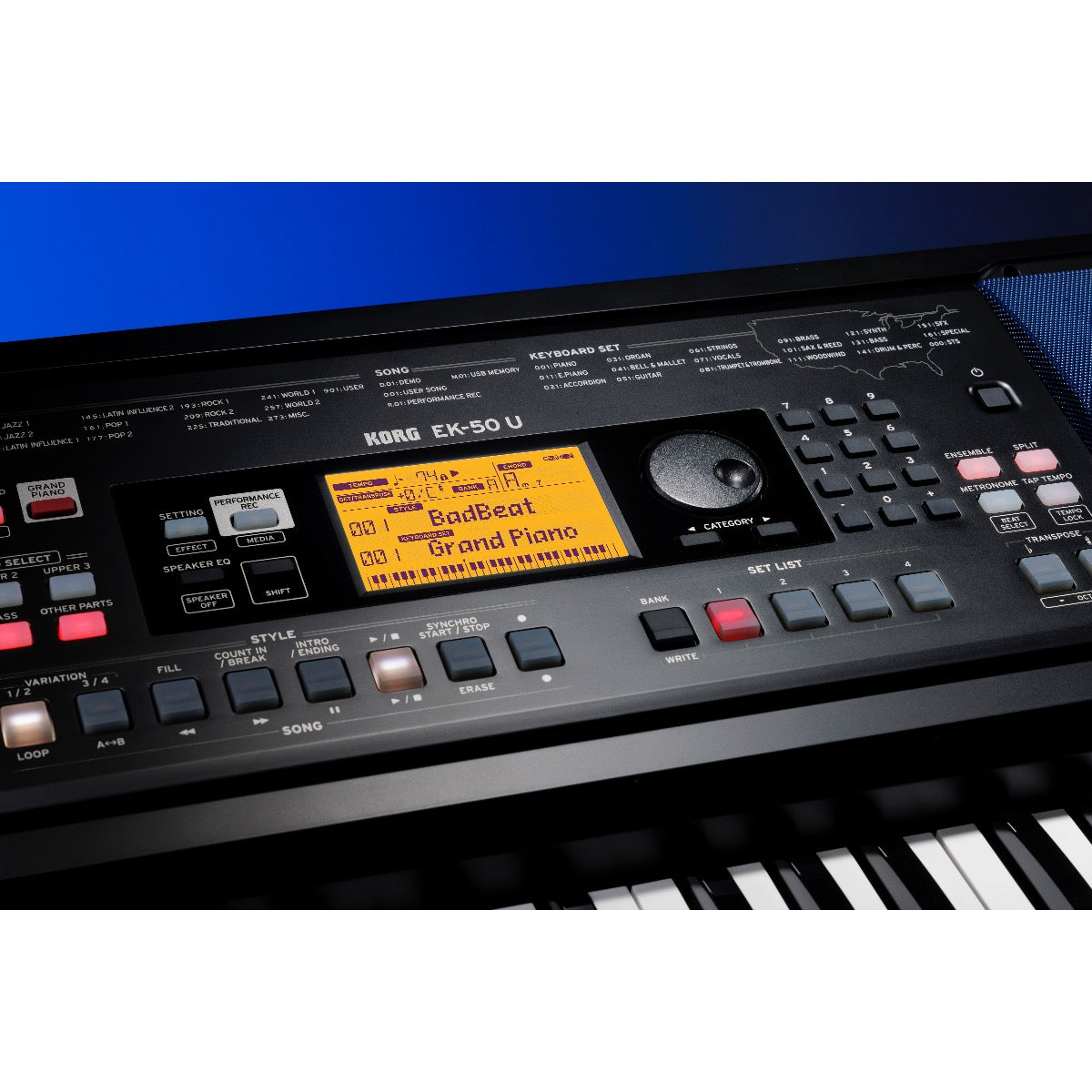 Korg EK50U Arranger Keyboard 61-Note, View 7