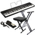 Collage of items included in the Korg Liano Digital Piano - Black KEY ESSENTIALS BUNDLE