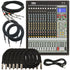 Collage of the components in the Korg Soundlink MW-1608 16-channel Hybrid Mixer CABLE KIT bundle
