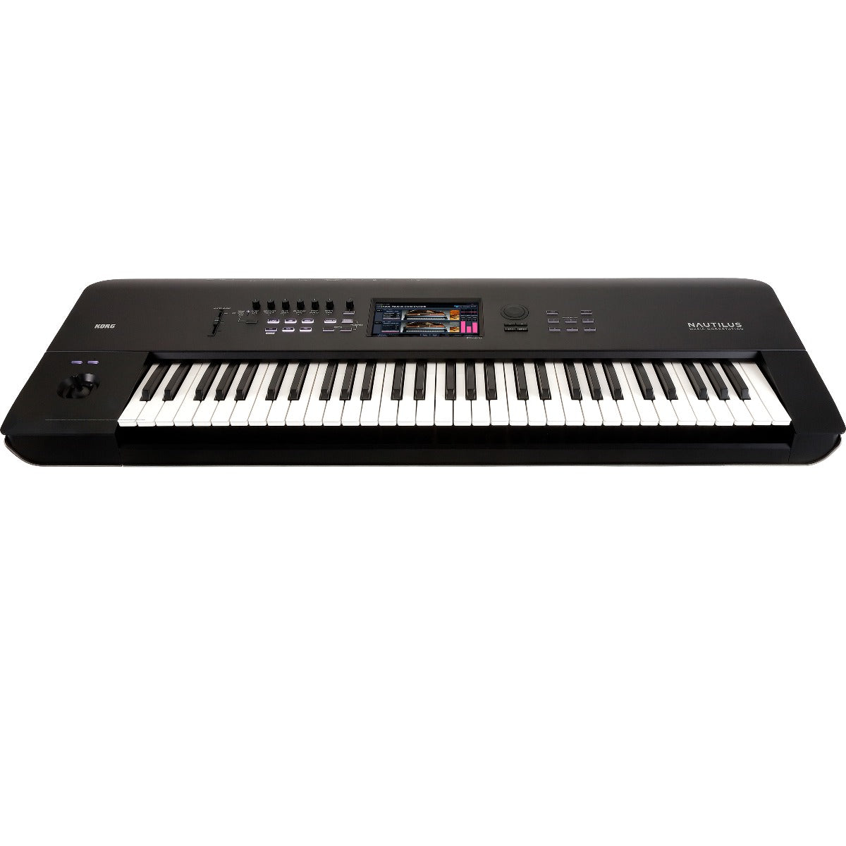 Perspective view of Korg Nautilus 61-Key Music Workstation showing top and front