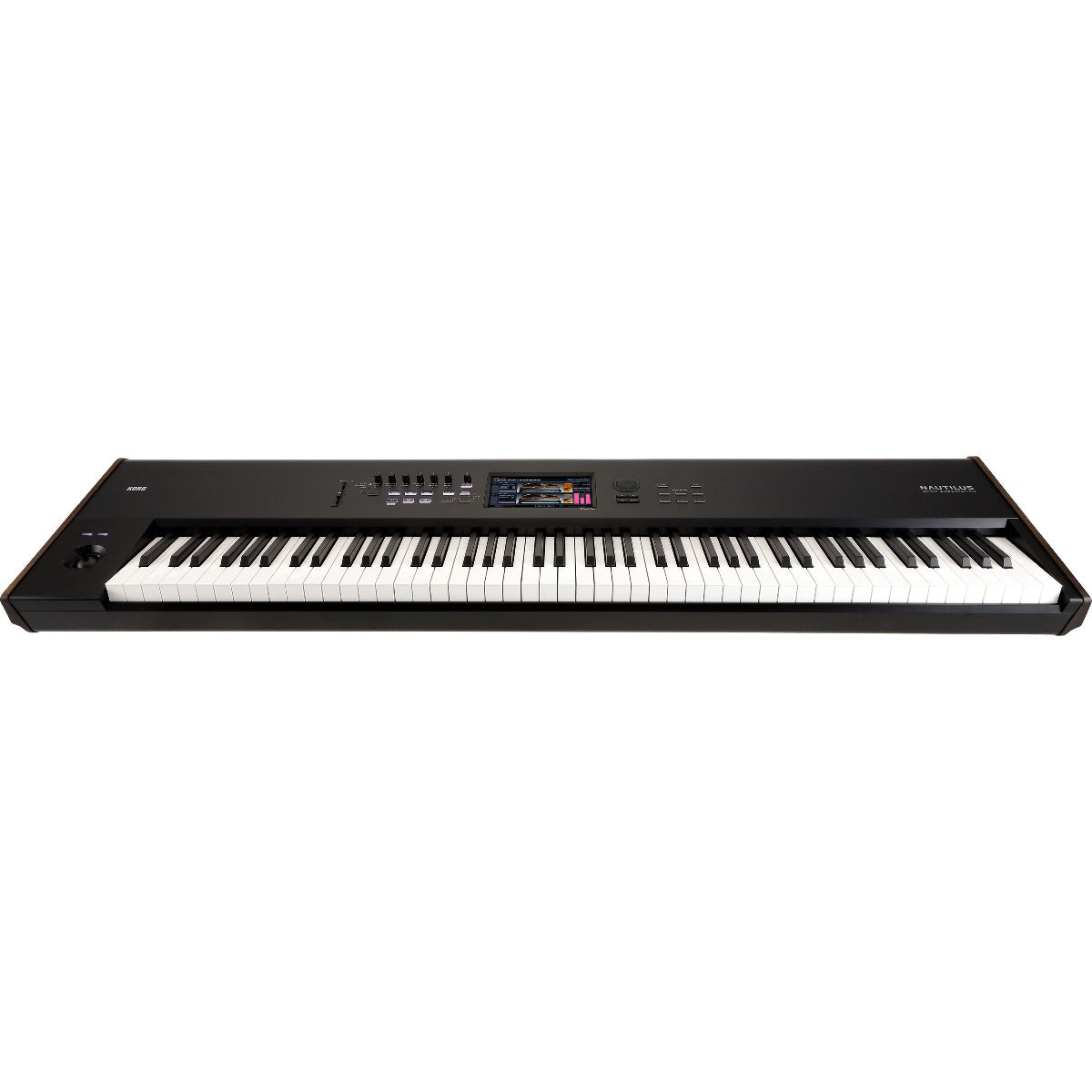 Perspective view of Korg Nautilus 88-Key Music Workstation showing top and front