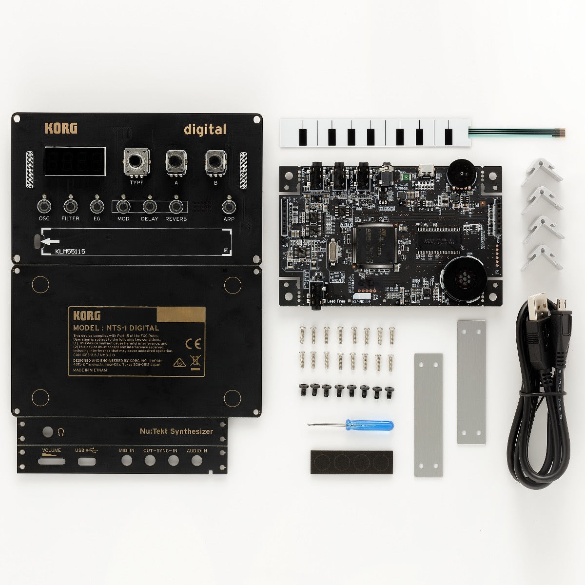 Korg Nu:Tekt NTS-1 Digital Kit DIY Programmable Synthesizer POWER & CABLE  KIT